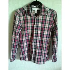 H&M メンズ チェックシャツ サイズS LOGG ブルー エイチアンドエム