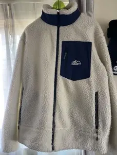 CAMP7 フリースジャケット ホワイト/ネイビー