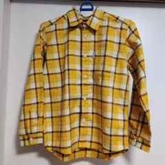 mont-bell 長袖シャツ イエロー系チェック　140㎝