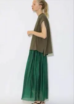 美品 SACRA フレアロングスカート イエロー ブラック サイズ38 965467160cf7095e0c83157a809f61