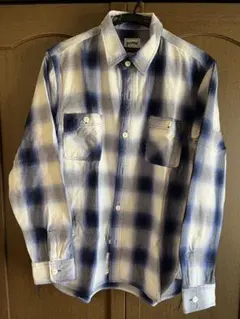 HOUSTON ネルシャツ X-LARGE 青白チェック