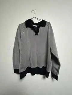 ZARA グレー ブラック ポロネックニット M
