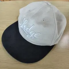 H&M ベージュ 黒 刺繍ロゴキャップ M/L