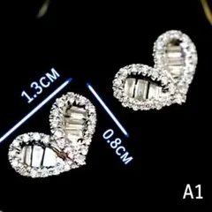 ハート ジルコニア キュービックジルコニア ピアス レディース 両耳用　A1