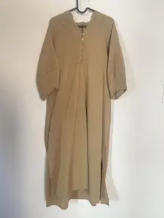 ベージュ 半袖 シャツワンピース ロングワンピース　即購入◎