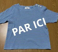 PAICI 青と白のストライプ 半袖Tシャツのサムネイル