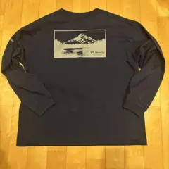columbia コロンビア ロンT 長袖T ネイビー 紺 L バックプリント