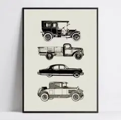 ポスター　車　クラシック　レトロ　モダン　ガレージ　オフィス　リビング　絵　A3