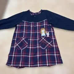 長袖エプロン 割烹着 チェック柄 女の子　保育士のサムネイル