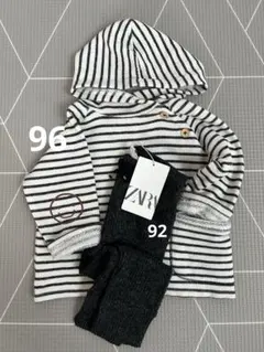 ZARA ニットパンツ　ボーダートレーナー　92 96