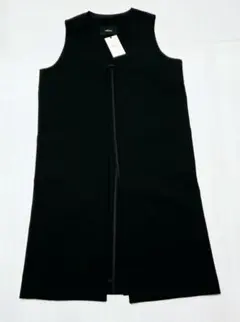 Allumer 黒 ロングベスト アリュメール　ロングジレ　ジレ　タグ付き