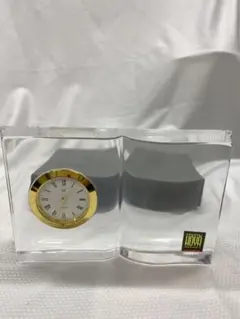 レア♪IBM ネーム入り HOYA クリスタルガラス 置時計 オブジェ 2025年