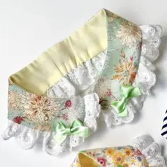 【即購入歓迎】ぬいぐるみ用つけ襟(花柄ミント)