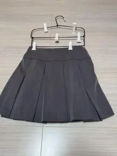 グレー ミニ丈 プリーツスカート