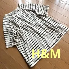 美品☆高見えH&M柔らかハイゲージボーダーニット☆ラグラン袖