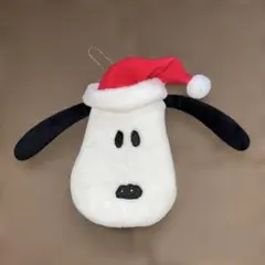 スヌーピーの顔型ポーチ サンタ帽子付き