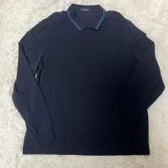 【極美品】✨FREDPERRY フレッドペリー ニットポロ 長袖 XLネイビー