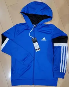 adidas 青 フード付きパーカー