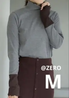 しまむらmysa 田中里奈 袖配色プルオーバー M ブラウン