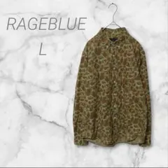 RAGEBLUE　レイジブルー　長袖シャツ　迷彩柄　L　カジュアル　メンズ