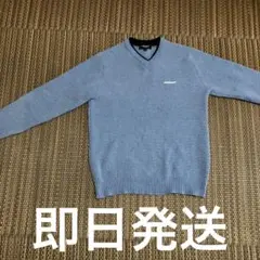 未使用DUNLOP ダンロップ Vネックニット セーター XL ブルー　Ｍサイズ