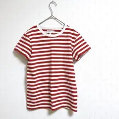 アニエスベーボーダーTシャツ赤白半袖1