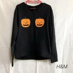 H&M ハロウィン コスプレ カボチャイラスト ロンT トレーナー トップス