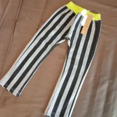 新品未使用タグ付き☆グレーと黒のストライプパンツ110