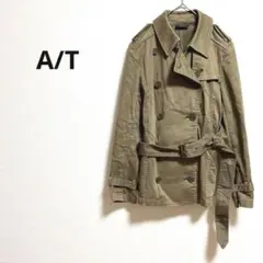 a976【ATエーティー】ミリタリージャケットレトロカジュアルルーズ腰ベルト綿