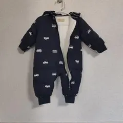 ネイビー 車プリント ジャンプスーツ