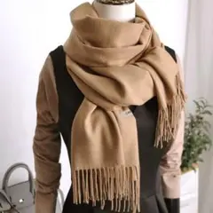 【大人気！再入荷】カシミヤ ストール ショール キャメル 秋冬 高級感 ◎429
