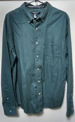 H&M メンズ 長袖シャツ グリーン