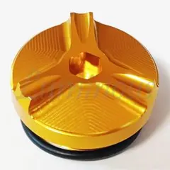 バイク アルミ エンジン オイル キャップ 金 M30 カワサキのサムネイル