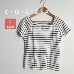 【美品】COLZA ボーダー 半袖Tシャツ ビジュー付き L