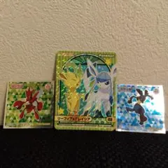 【3枚セット】ポケモン ホロカード ステッカーリーフィア&グレイシア