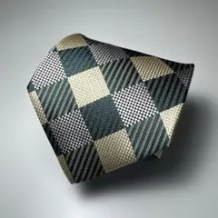 【本日より大幅値下げ中！】 チェック柄ネクタイ 緑 ベージュ