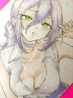 K*様 チェンソーマンレゼファンアートイラスト手描アナログ原画【おまけ付き】