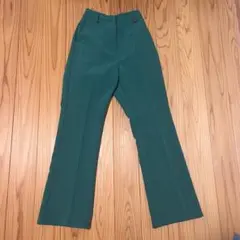 【美品】グリーンフレアパンツ S