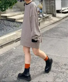 CIAOPANICTYPYオーバーサイズボーダークルーネックスウェットロンTee
