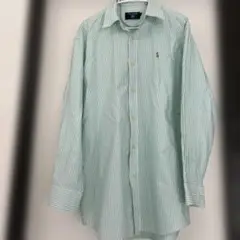 POLOGROUND スポーツシャツ ライトグリーン ストライプ長袖
