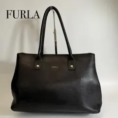 極美品✨FURLA レザー トートバッグ ブラック A4収納可 ビジネスバッグ