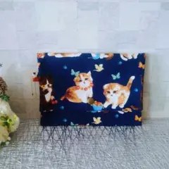 ねこ柄ポーチ　御朱印帳ケース　通帳ケース　コスメポーチ　マルチケース