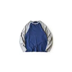 90s LANDS'END ランズエンド　バイカラー 2トーン　ラグラン　ロンT