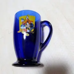 ディズニー ブルーガラス マグカップ ミッキー ドナルド グーフィー