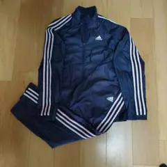 adidas アディダス 　ナイロン　上下セット ネイビー L