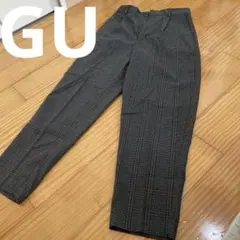 GU チェック柄　テーパード　パンツ