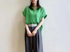 OPAQUE.CLIPスキッパーブラウス　グリーン