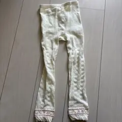 クリーム色 花柄 キッズレギンス
