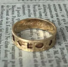 最終価格希少アンティークk15 モーニングリング