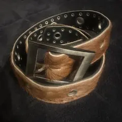 y2k 毛皮スタッズベルト